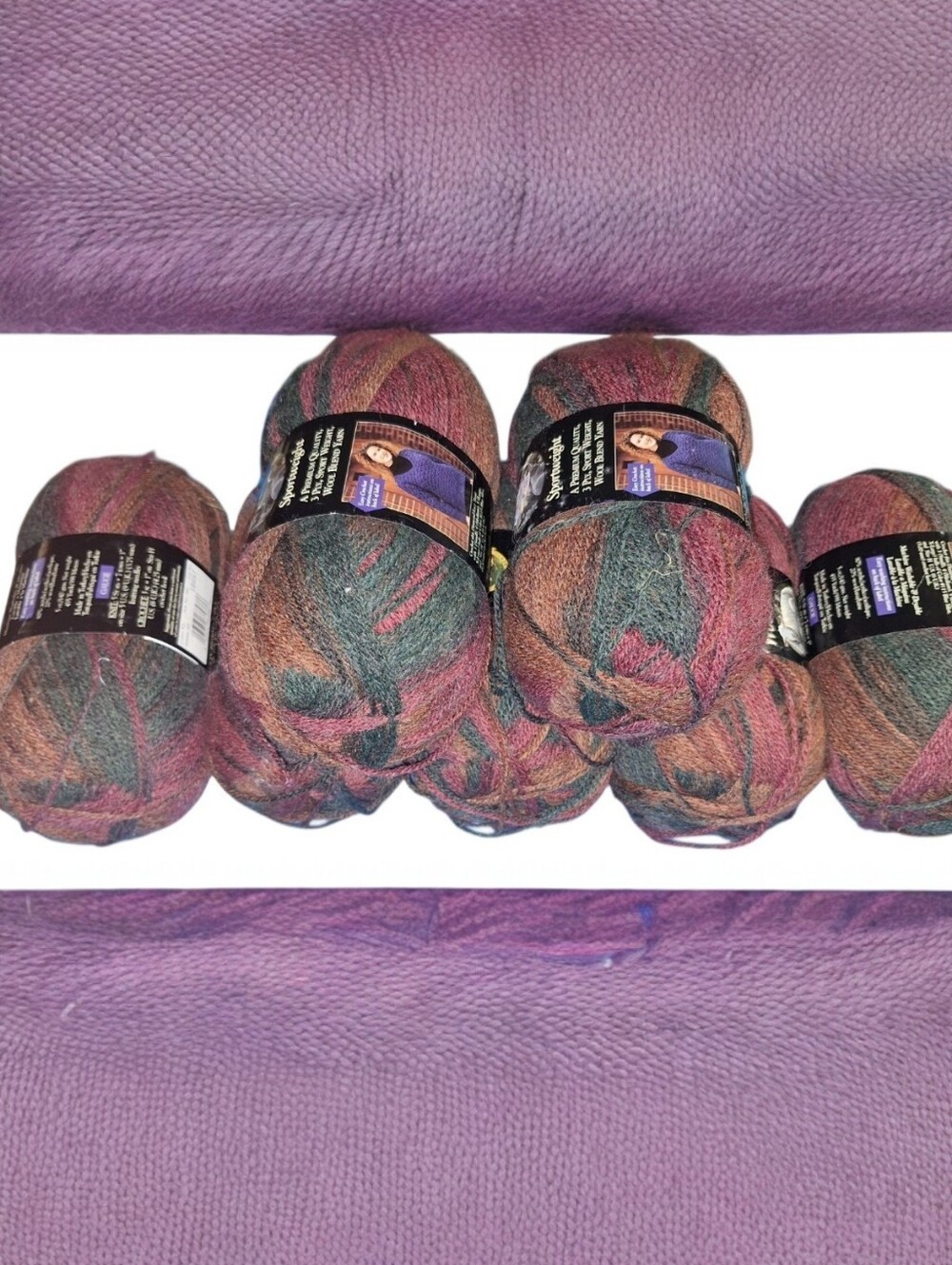 Lot 7 Lion Brand WoolEase Sportweight Yarn SAME LOT NUMBER Earth Autumn Vintage